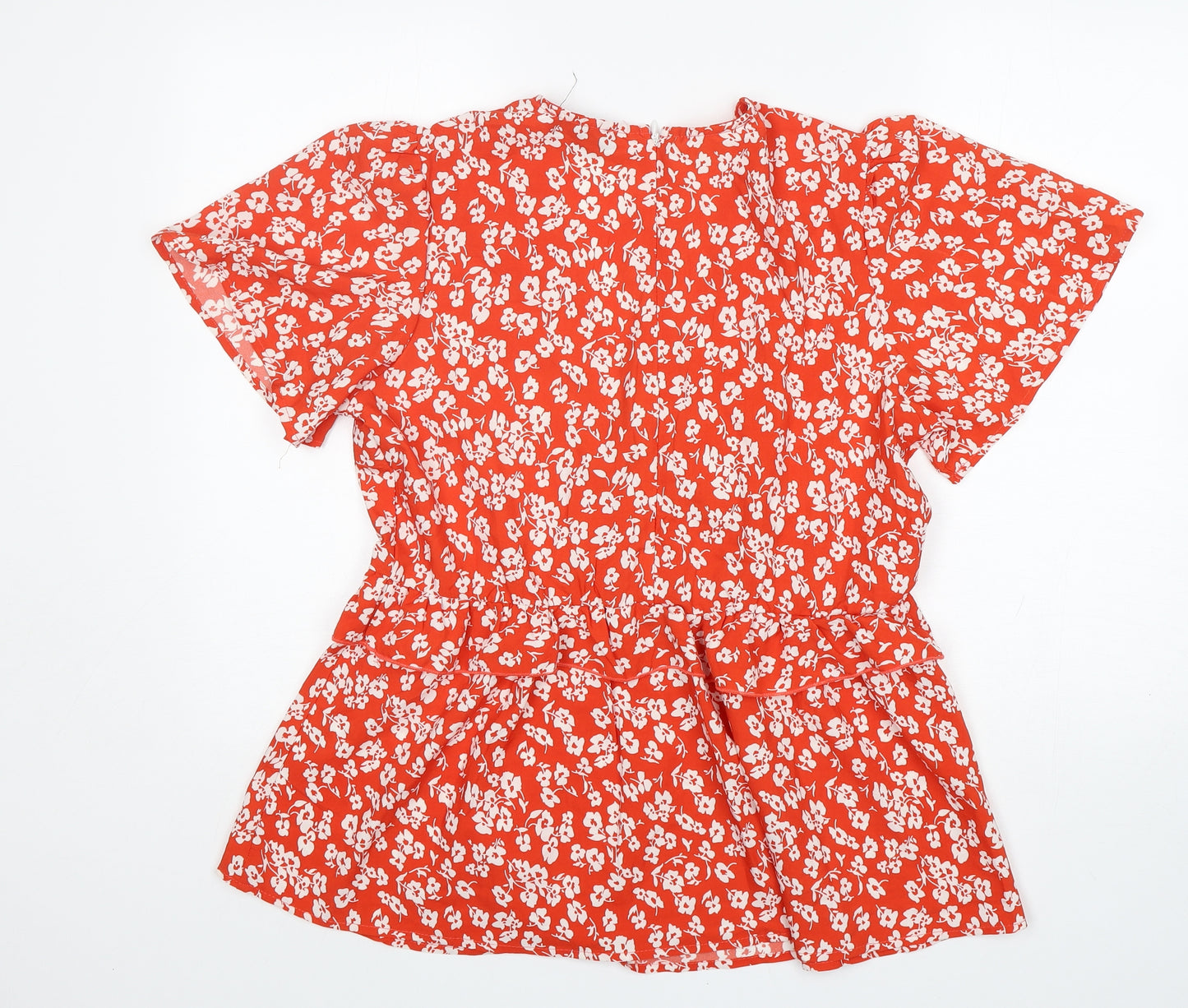 In The Style  Womens Multicoloured Floral Polyester Basic Blouse Size 14 V-Neck
