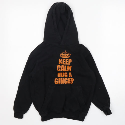 B&C Boys Black  Cotton Pullover Hoodie Size 10 Years   - Keep Calm and Hug A ginger