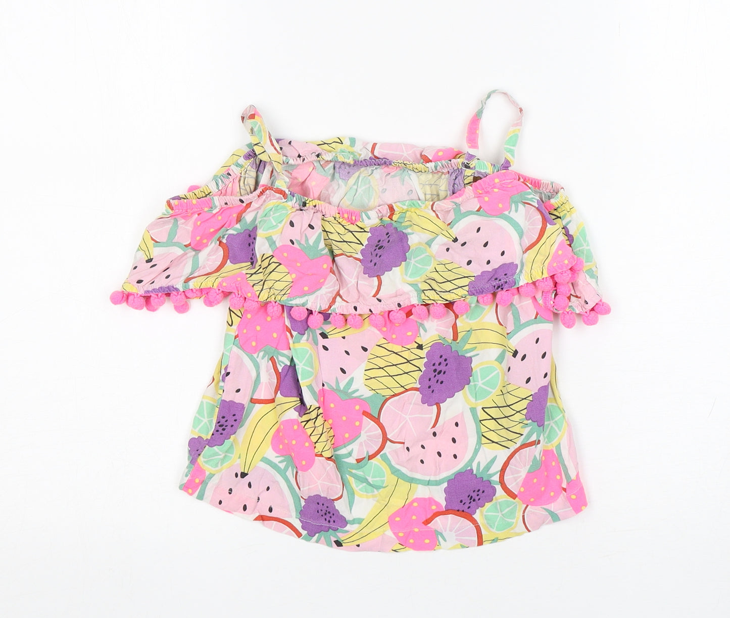 TU Girls Multicoloured Floral Viscose Basic Tank Size 8 Years Off the Shoulder