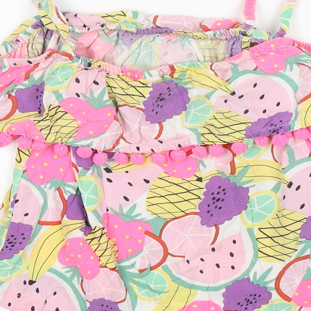 TU Girls Multicoloured Floral Viscose Basic Tank Size 8 Years Off the Shoulder