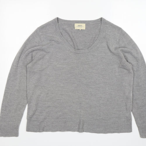 Papaya Womens Grey Round Neck  Acrylic Pullover Jumper Size 20