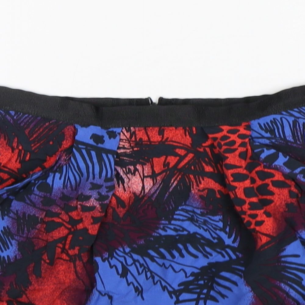 Topshop Womens Multicoloured Animal Print Viscose Mini Skirt Size 14