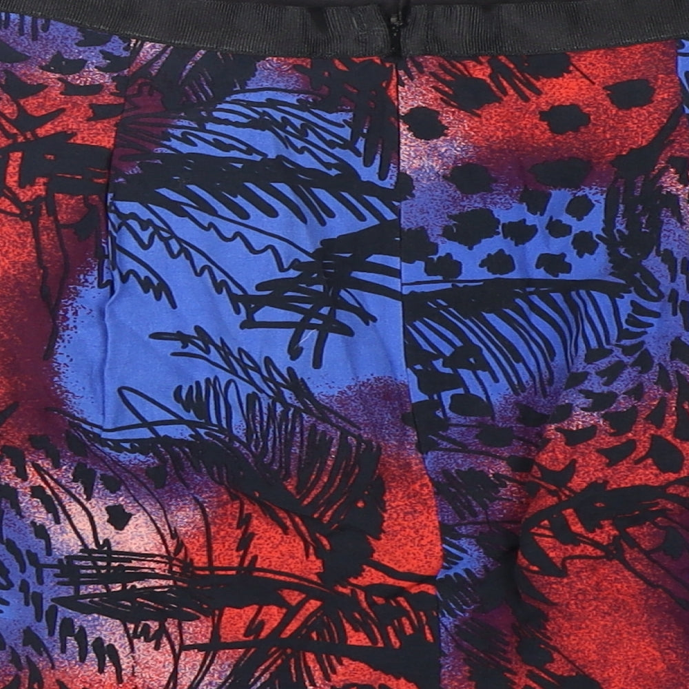 Topshop Womens Multicoloured Animal Print Viscose Mini Skirt Size 14