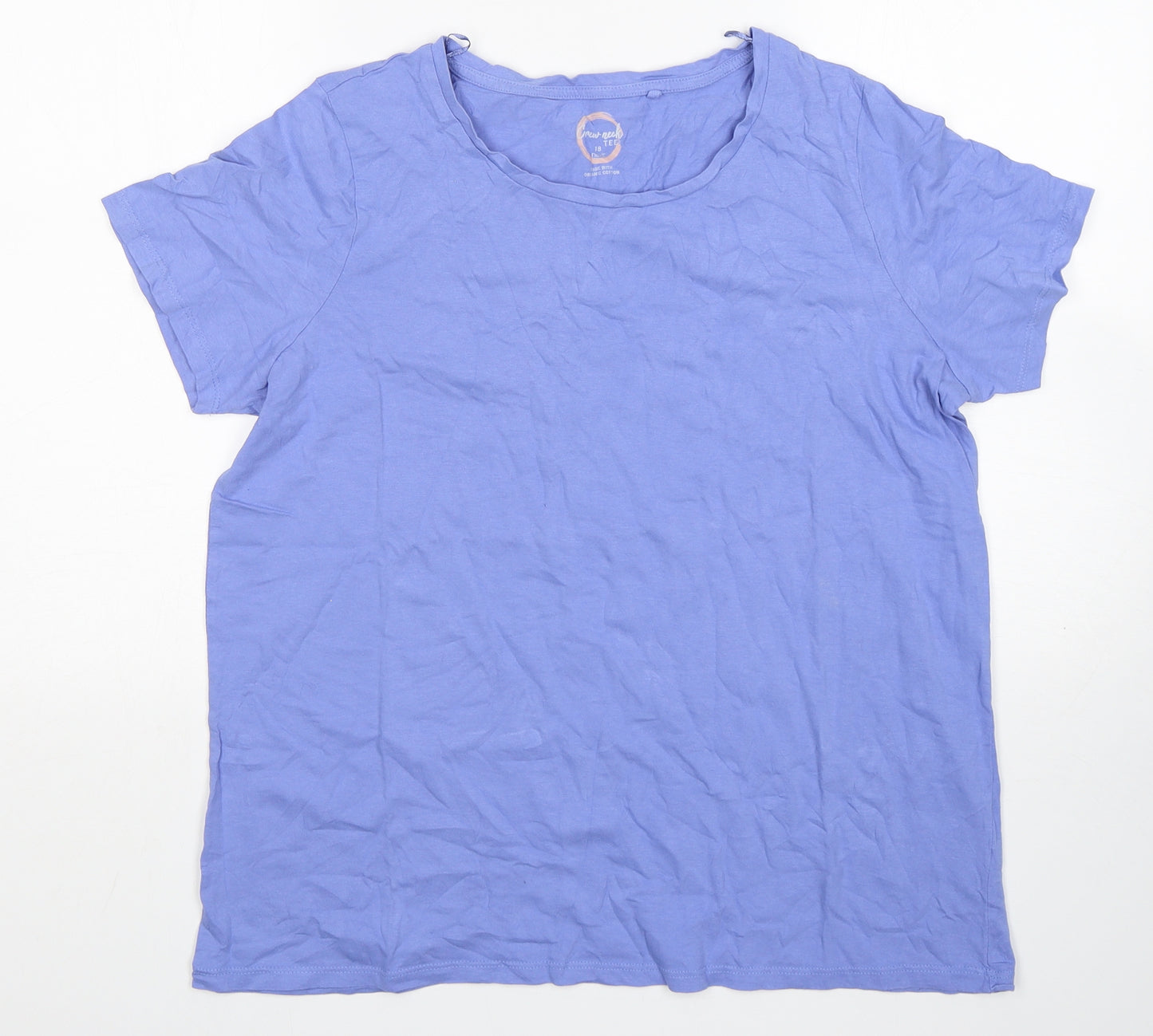 NEXT Womens Blue  Cotton Basic T-Shirt Size 18 Round Neck