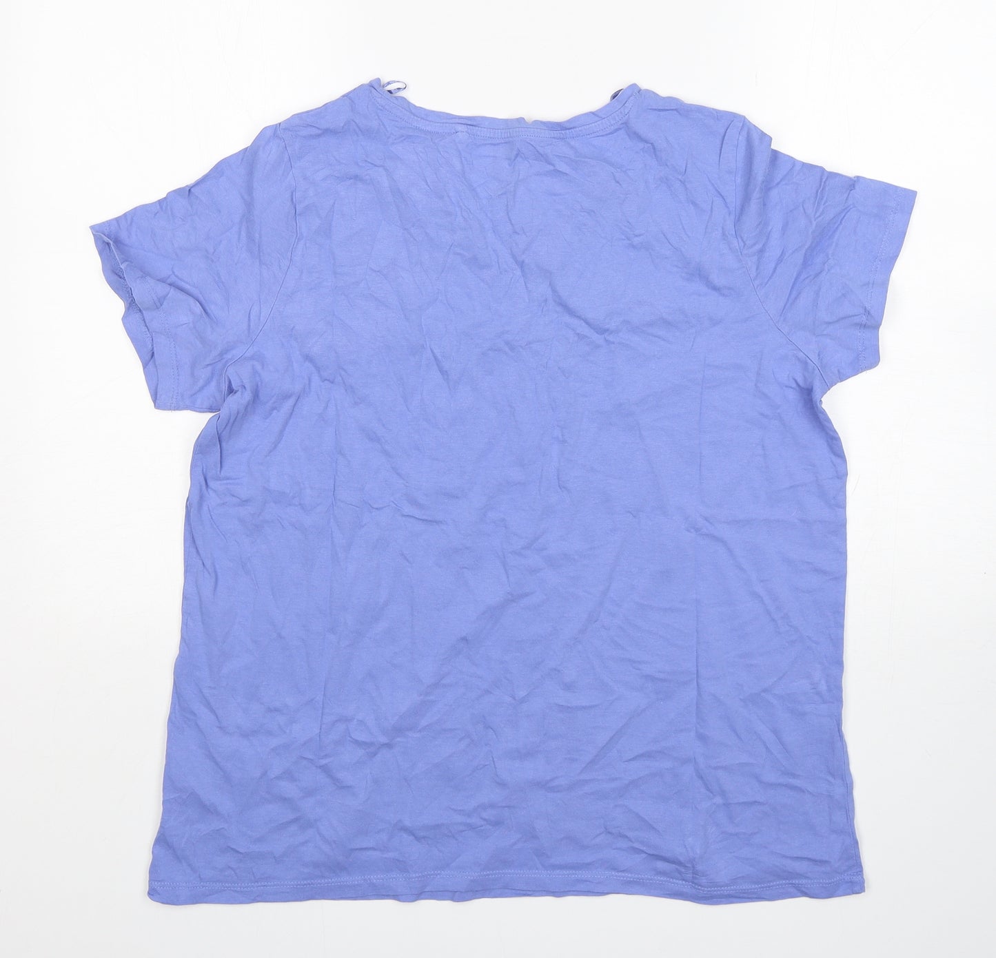 NEXT Womens Blue  Cotton Basic T-Shirt Size 18 Round Neck