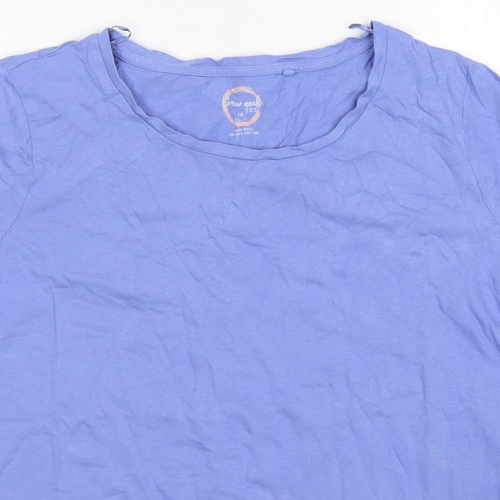 NEXT Womens Blue  Cotton Basic T-Shirt Size 18 Round Neck