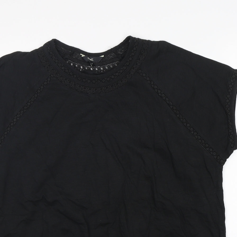 NEXT Womens Black  Cotton Basic T-Shirt Size 18 Round Neck