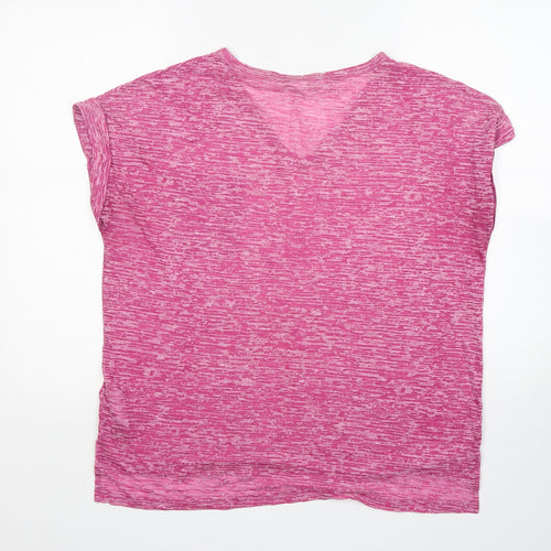 NEXT Womens Pink  Polyester Basic T-Shirt Size 16 V-Neck
