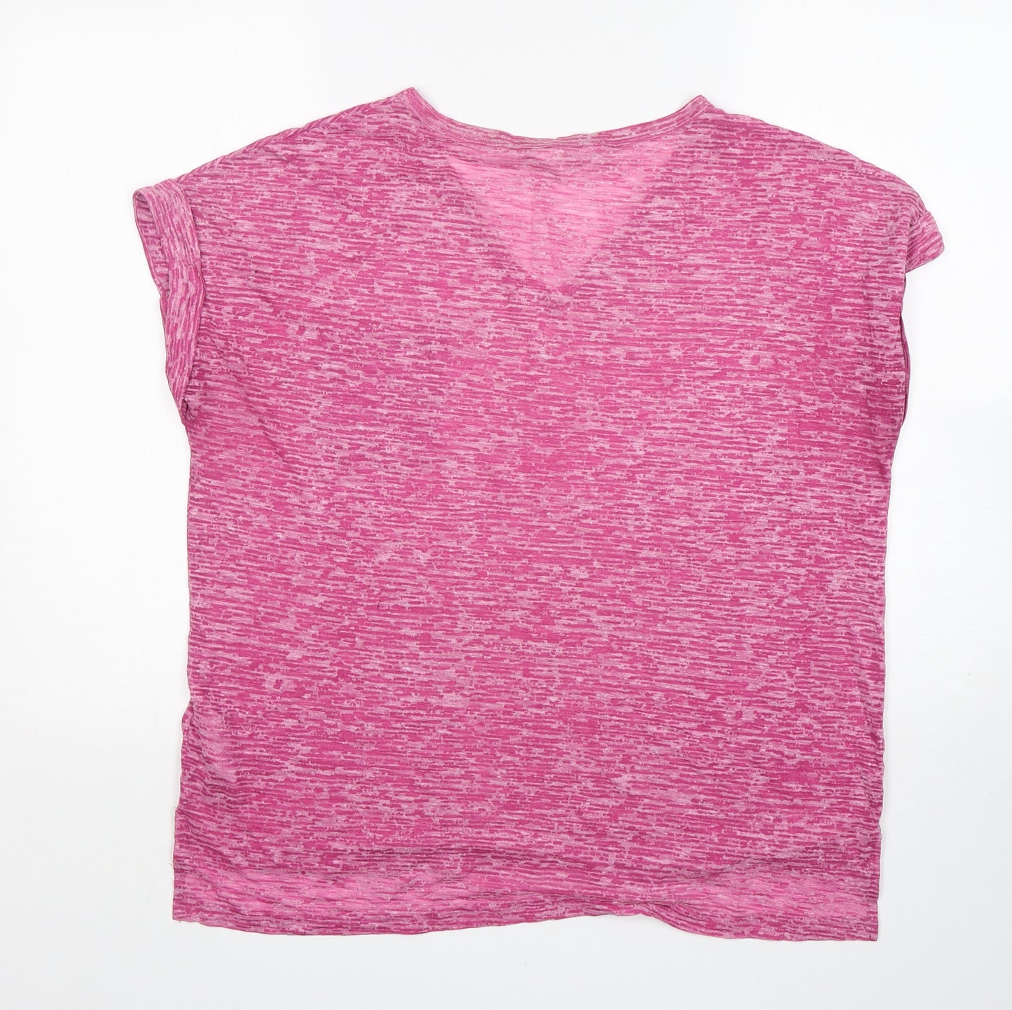 NEXT Womens Pink  Polyester Basic T-Shirt Size 16 V-Neck