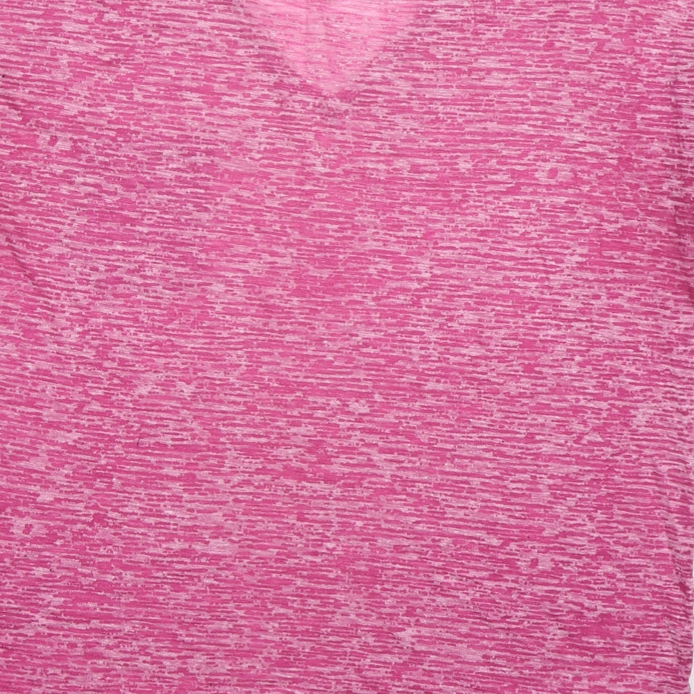 NEXT Womens Pink  Polyester Basic T-Shirt Size 16 V-Neck