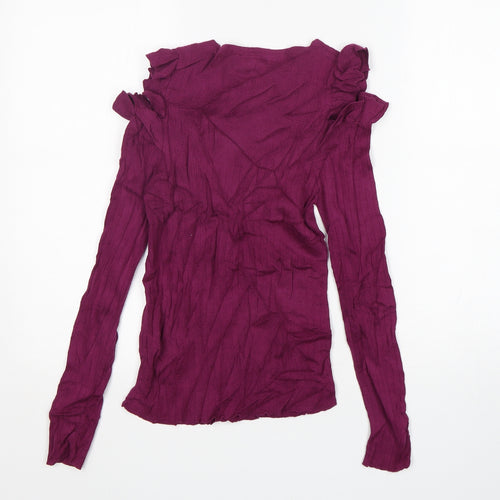 FOREVER 21 Womens Purple Round Neck  Cotton Pullover Jumper Size L