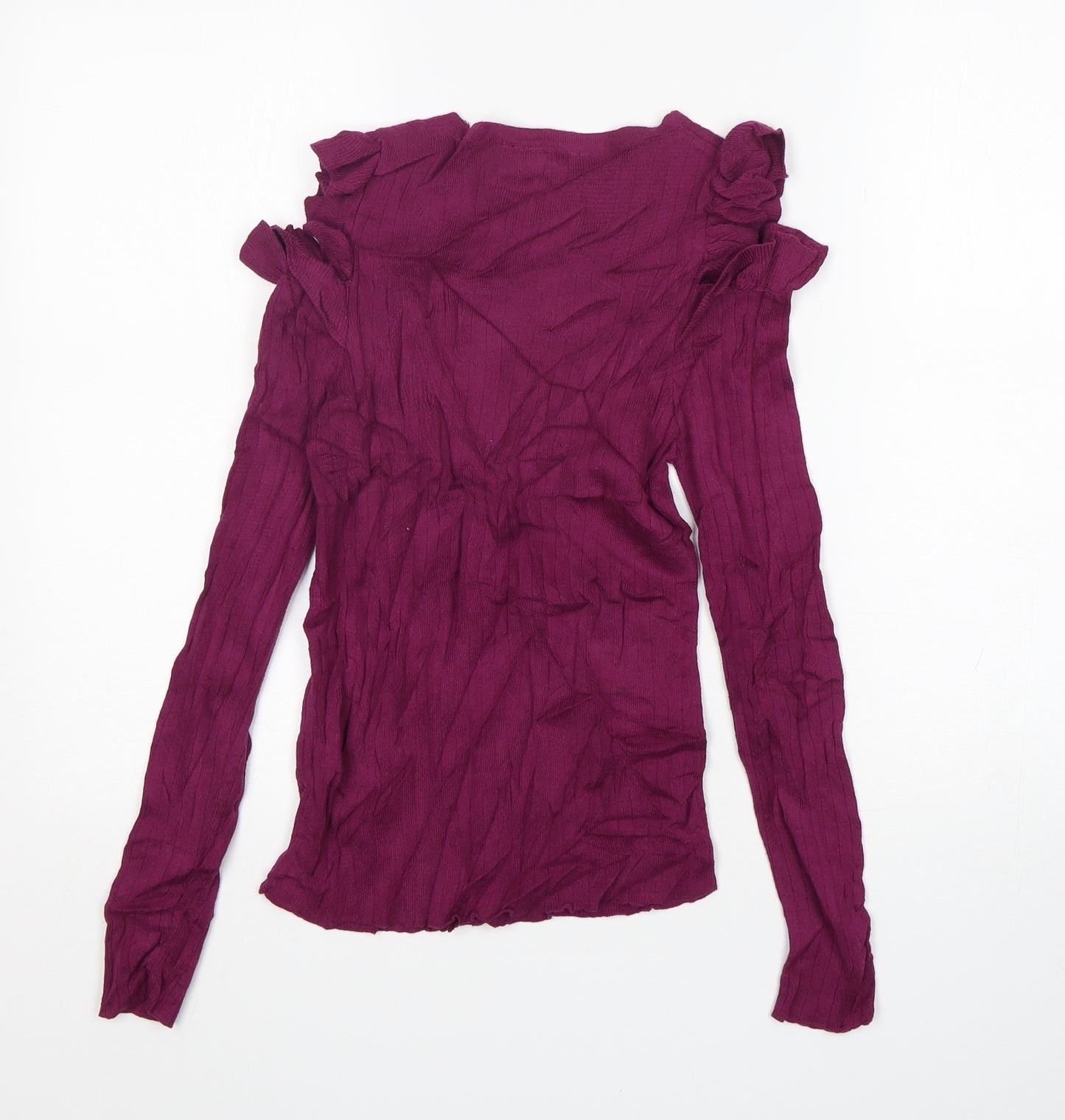 FOREVER 21 Womens Purple Round Neck  Cotton Pullover Jumper Size L