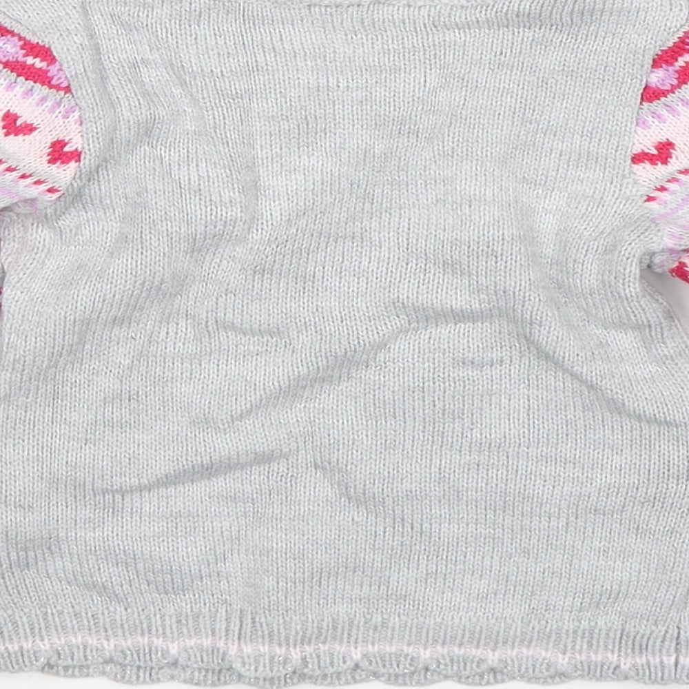 Mini Club Girls Multicoloured Fair Isle Acrylic Pullover Jumper Size 12-18 Months   - Polar Bear