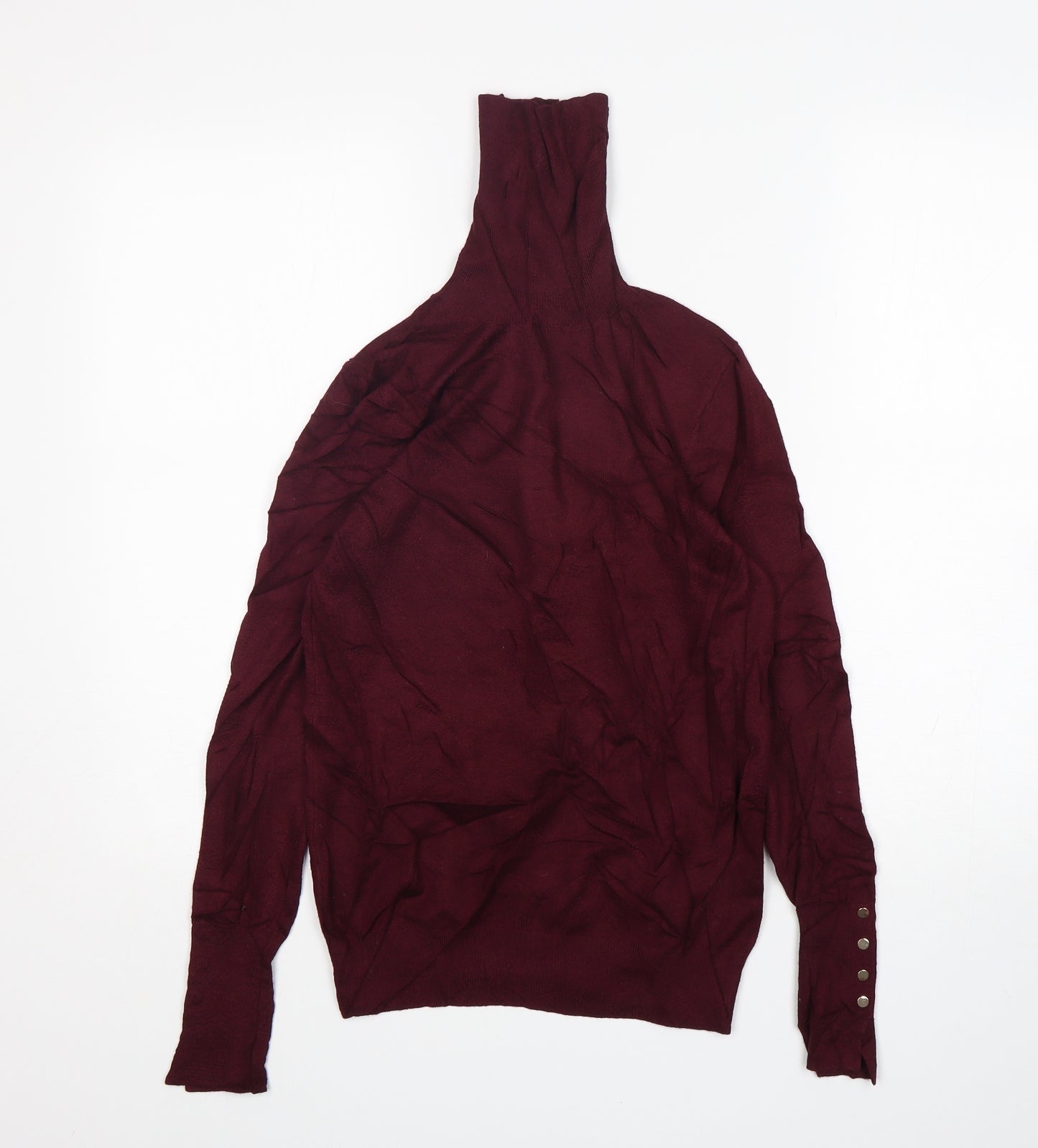 Zara Womens Purple Roll Neck  Viscose Pullover Jumper Size S