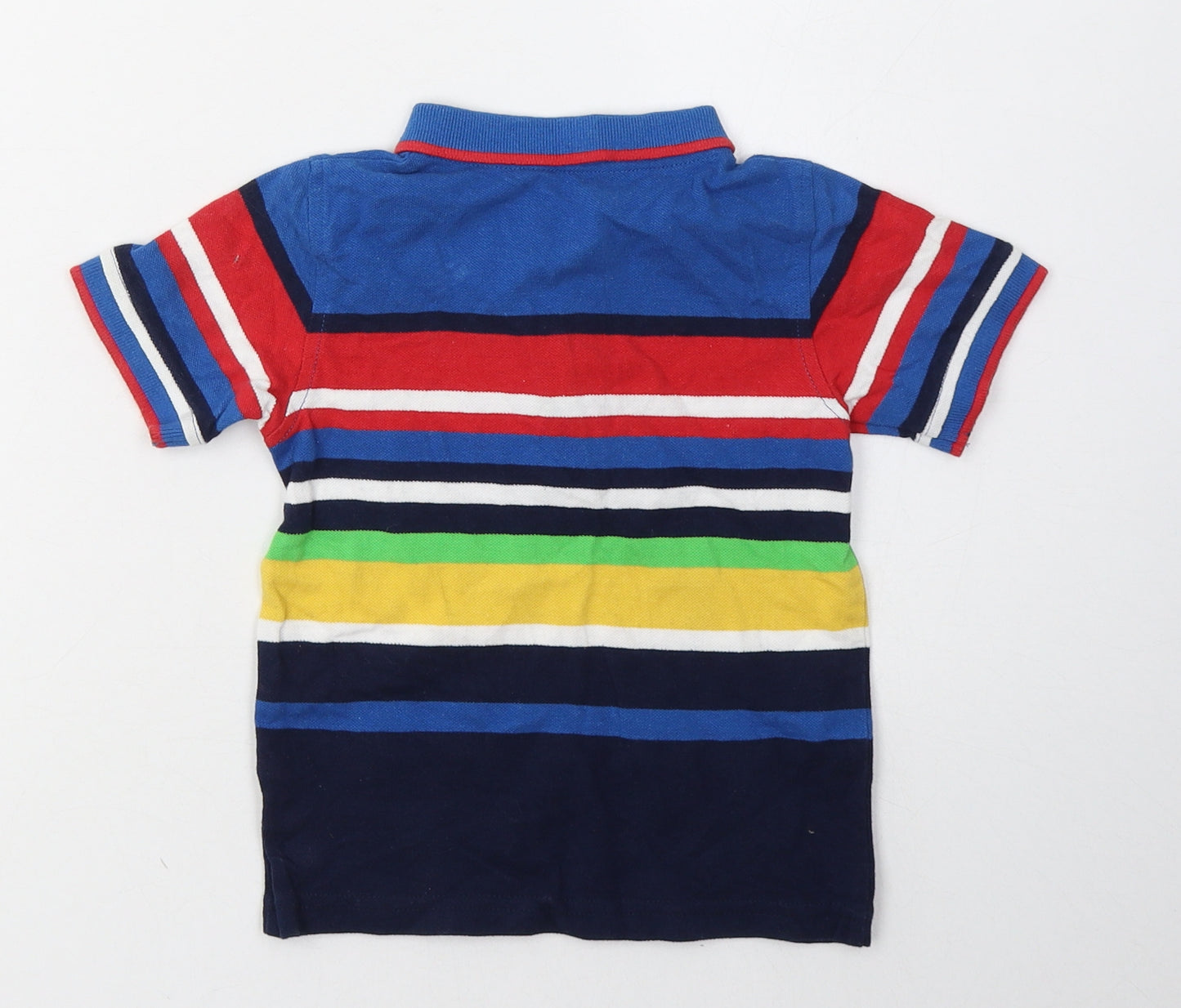 George Boys Multicoloured Striped Cotton Basic Polo Size 2-3 Years Collared Button