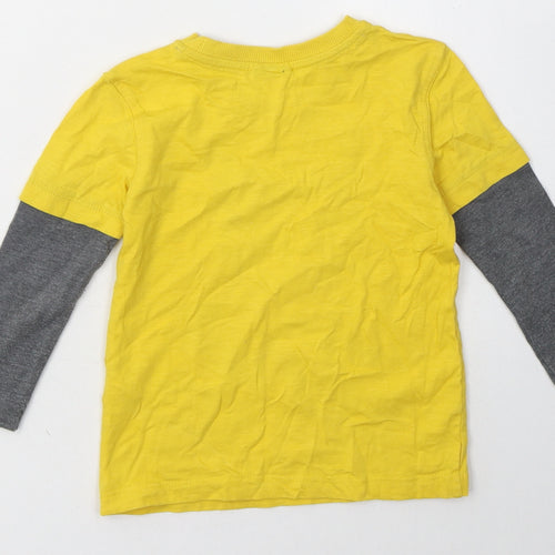 George Boys Yellow  Cotton Basic Casual Size 2 Years Crew Neck Pullover - batman