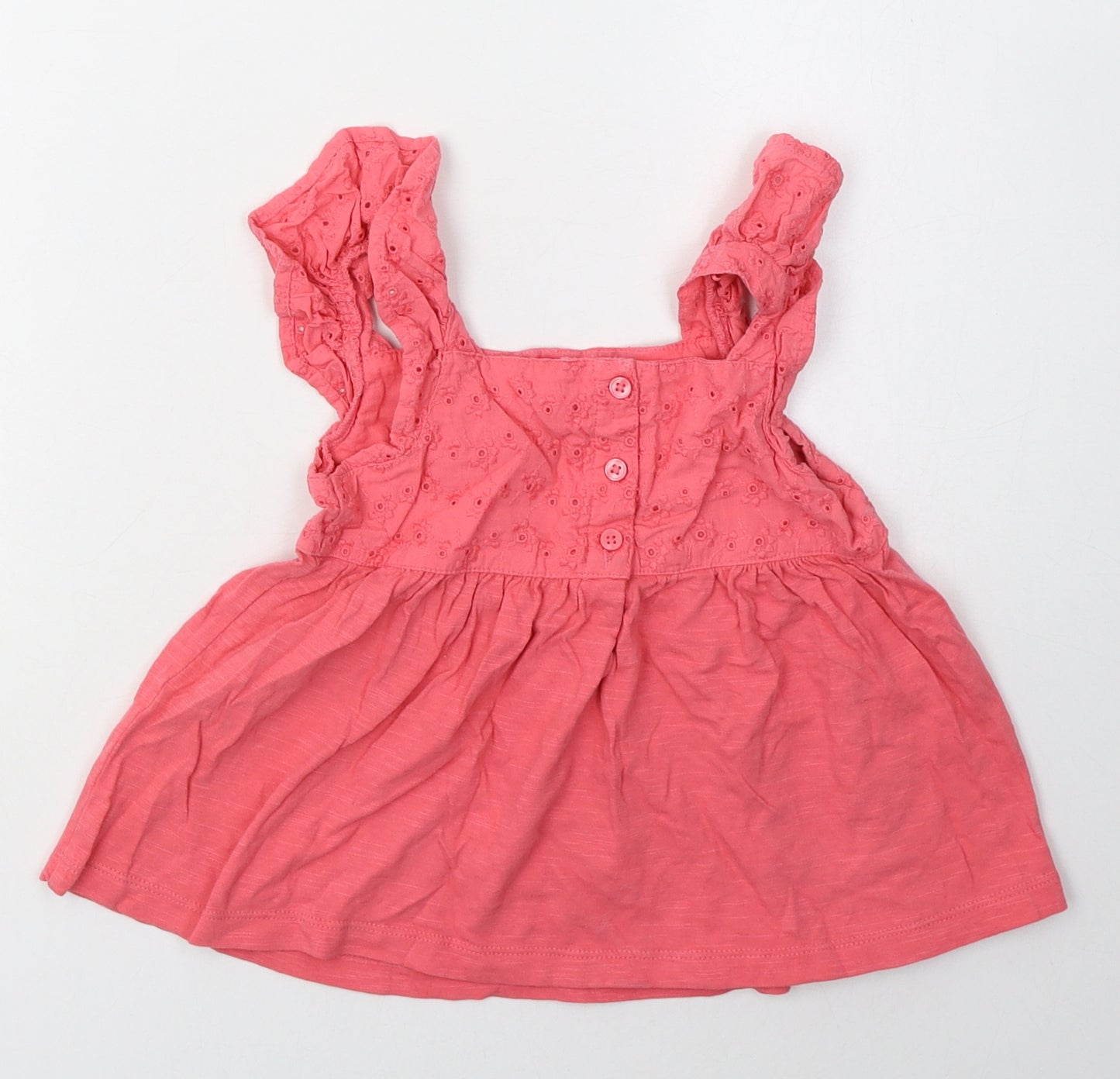 George Girls Pink  Cotton A-Line  Size 3-4 Years  Square Neck Button