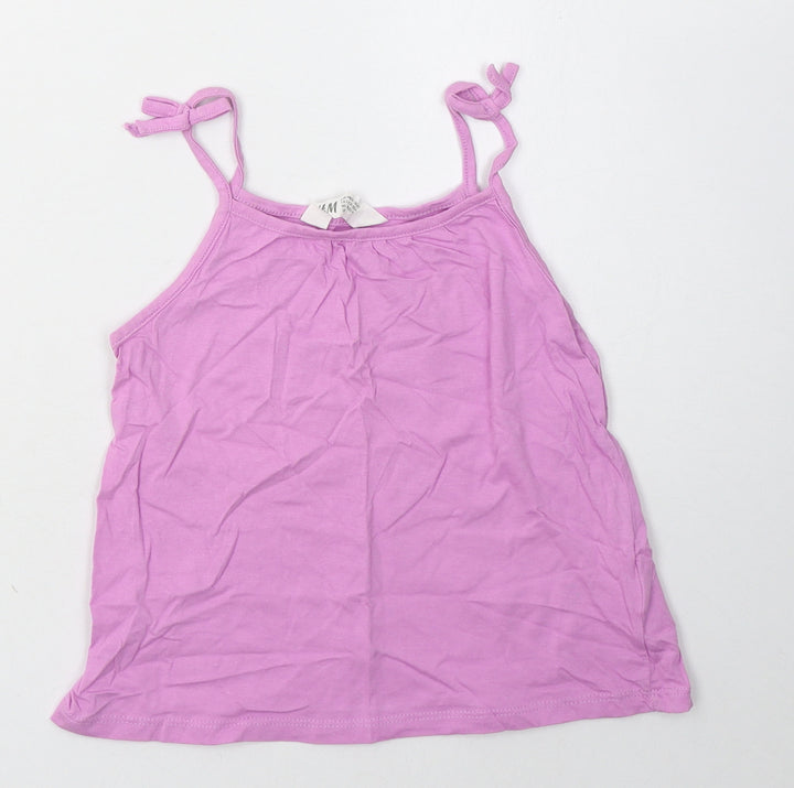 H&M Girls Purple  Cotton Basic Tank Size 2-3 Years Scoop Neck Pullover