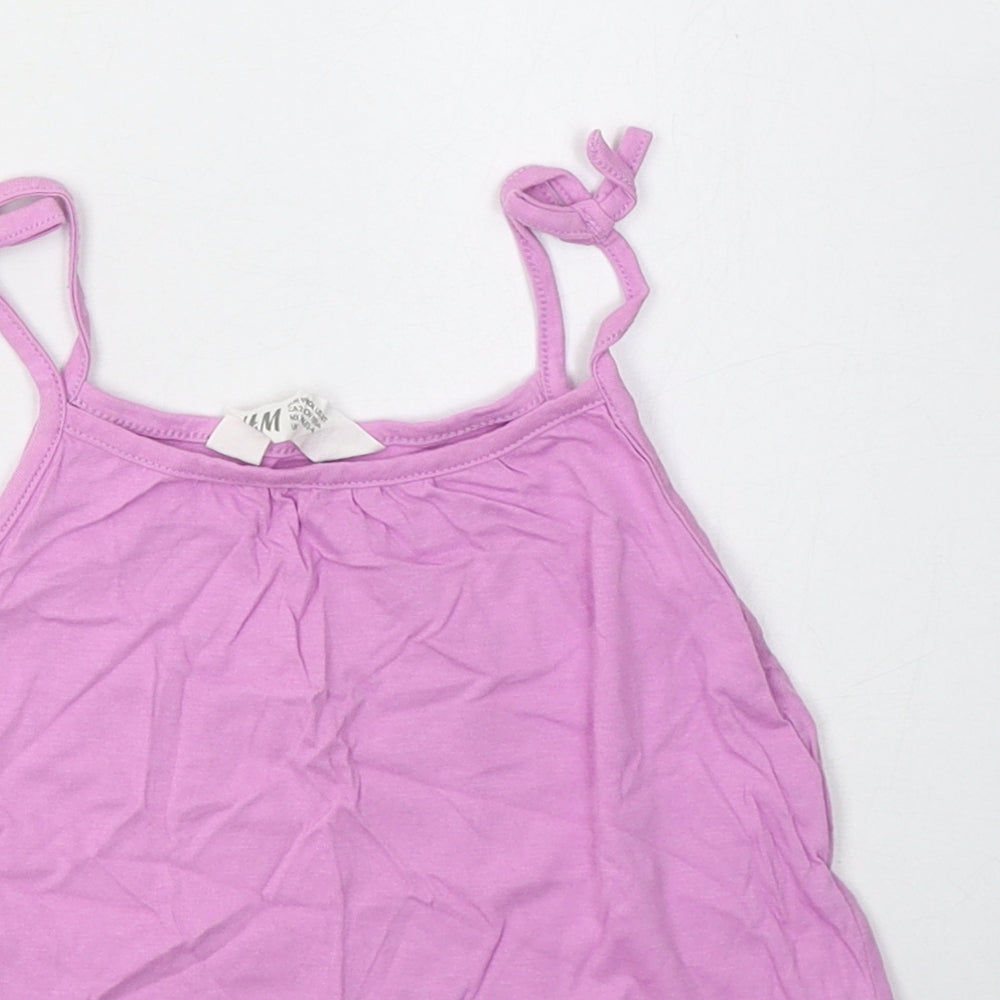 H&M Girls Purple  Cotton Basic Tank Size 2-3 Years Scoop Neck Pullover