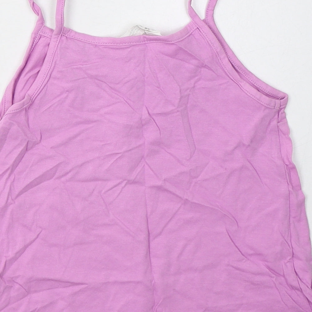 H&M Girls Purple  Cotton Basic Tank Size 2-3 Years Scoop Neck Pullover