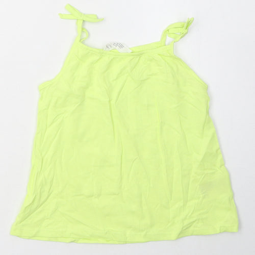 H&M Girls Green  Cotton Basic Tank Size 2-3 Years Square Neck Pullover