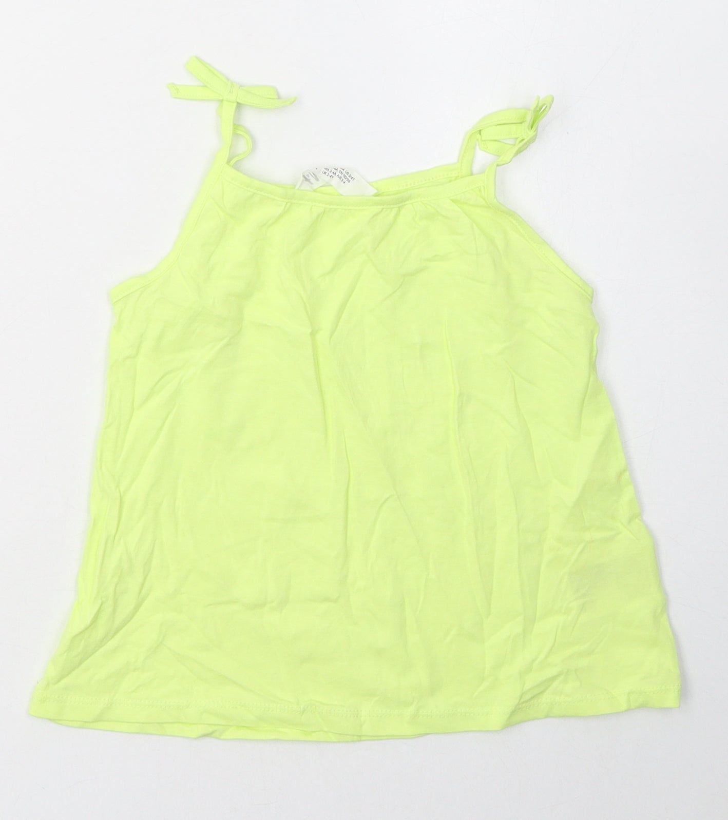 H&M Girls Green  Cotton Basic Tank Size 2-3 Years Square Neck Pullover