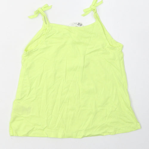 H&M Girls Green  Cotton Basic Tank Size 2-3 Years Square Neck Pullover