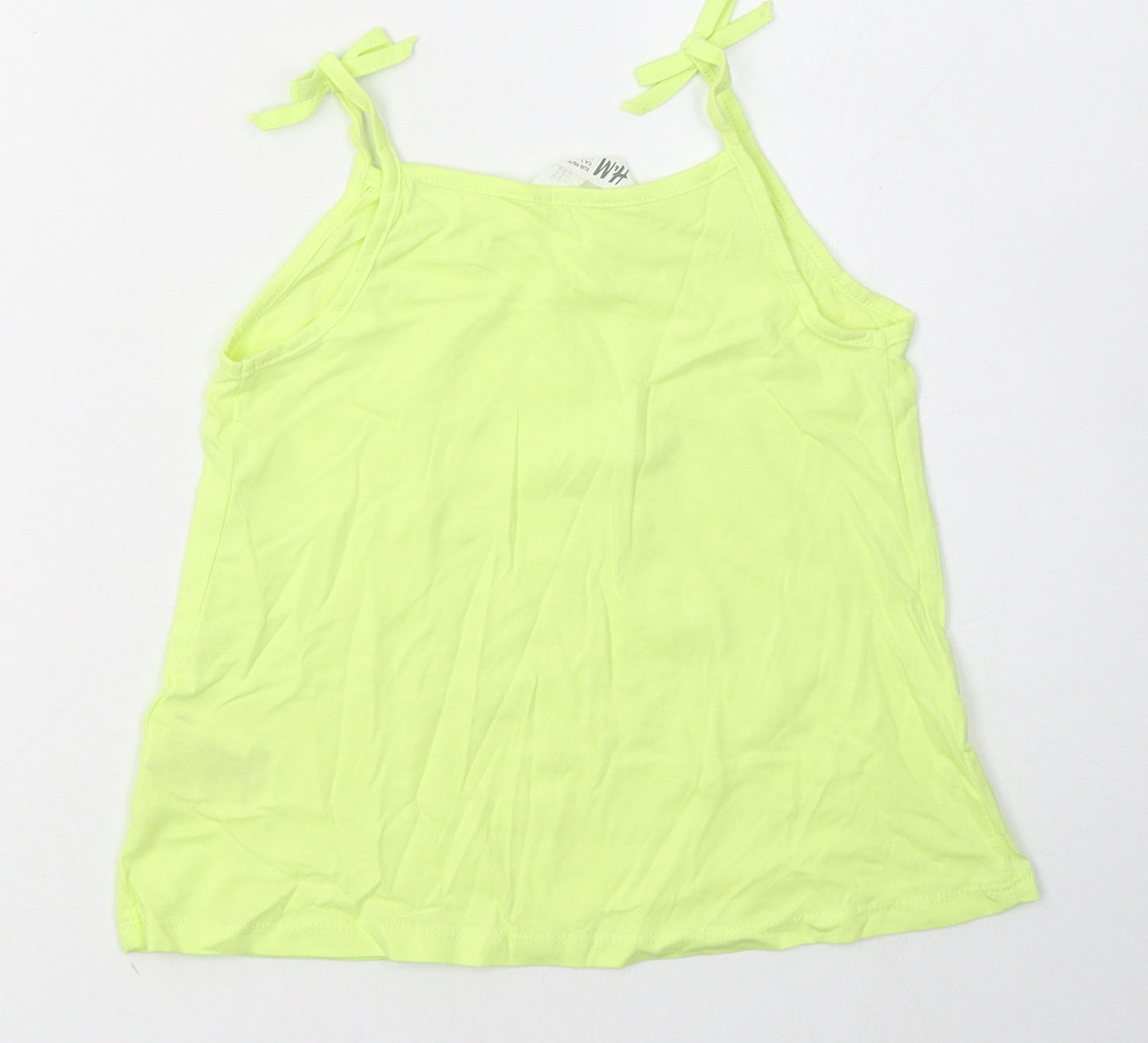 H&M Girls Green  Cotton Basic Tank Size 2-3 Years Square Neck Pullover