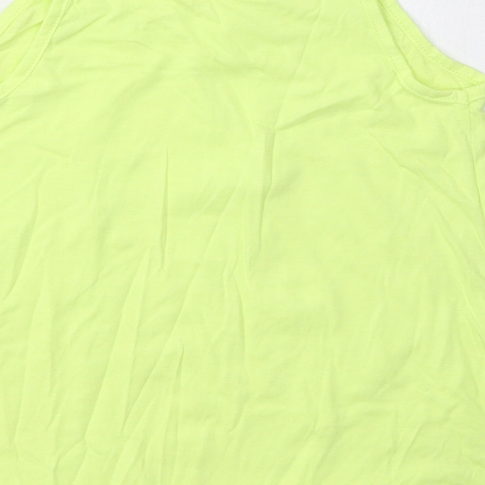 H&M Girls Green  Cotton Basic Tank Size 2-3 Years Square Neck Pullover