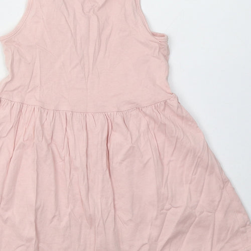 H&M Girls Pink  Cotton A-Line  Size 2-3 Years  Scoop Neck Pullover