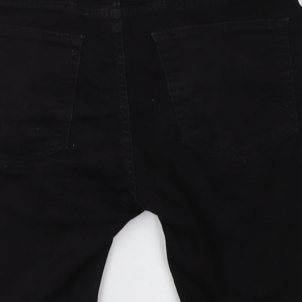 Boohoo Man Mens Black  Cotton Bermuda Shorts Size 32 L8 in Regular Button
