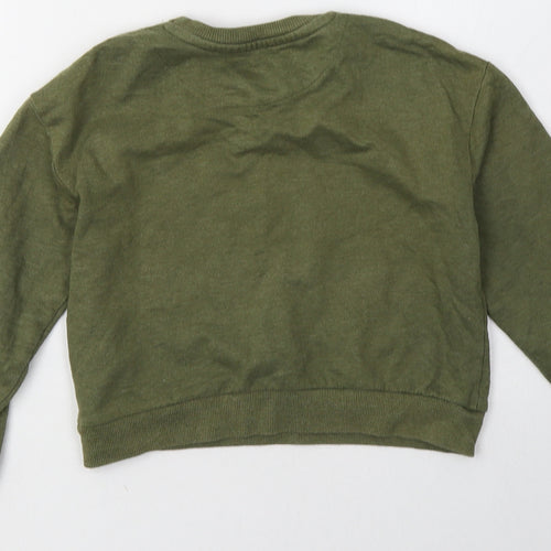 pep&co Girls Green Floral Cotton Pullover Sweatshirt Size 7-8 Years  Pullover - inspired