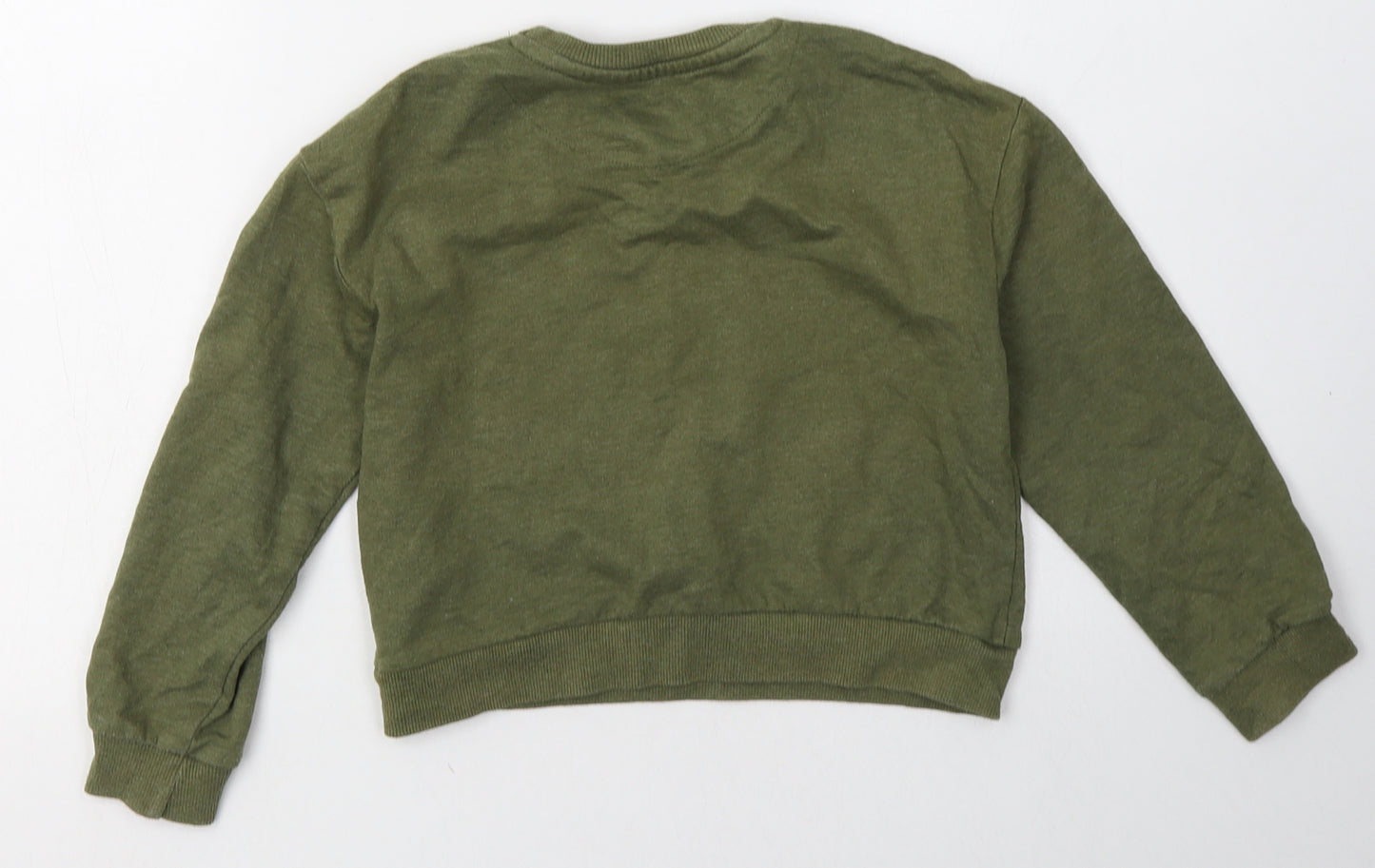 pep&co Girls Green Floral Cotton Pullover Sweatshirt Size 7-8 Years  Pullover - inspired