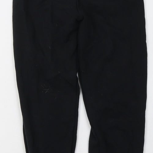 sainsburys Girls Black  Cotton Jogger Trousers Size 9 Months  Regular Tie - School Wear