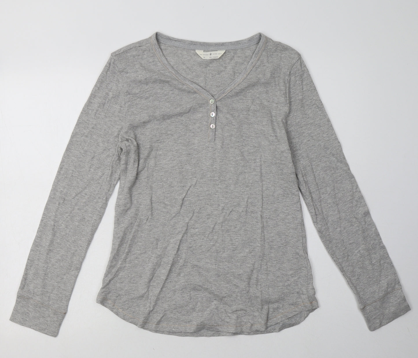 Marks and Spencer Womens Grey  Cotton  Pyjama Top Size 12