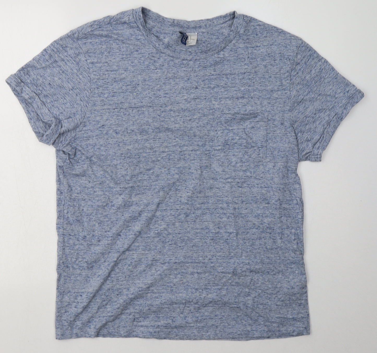 H&M Mens Blue  Cotton  T-Shirt Size M Crew Neck