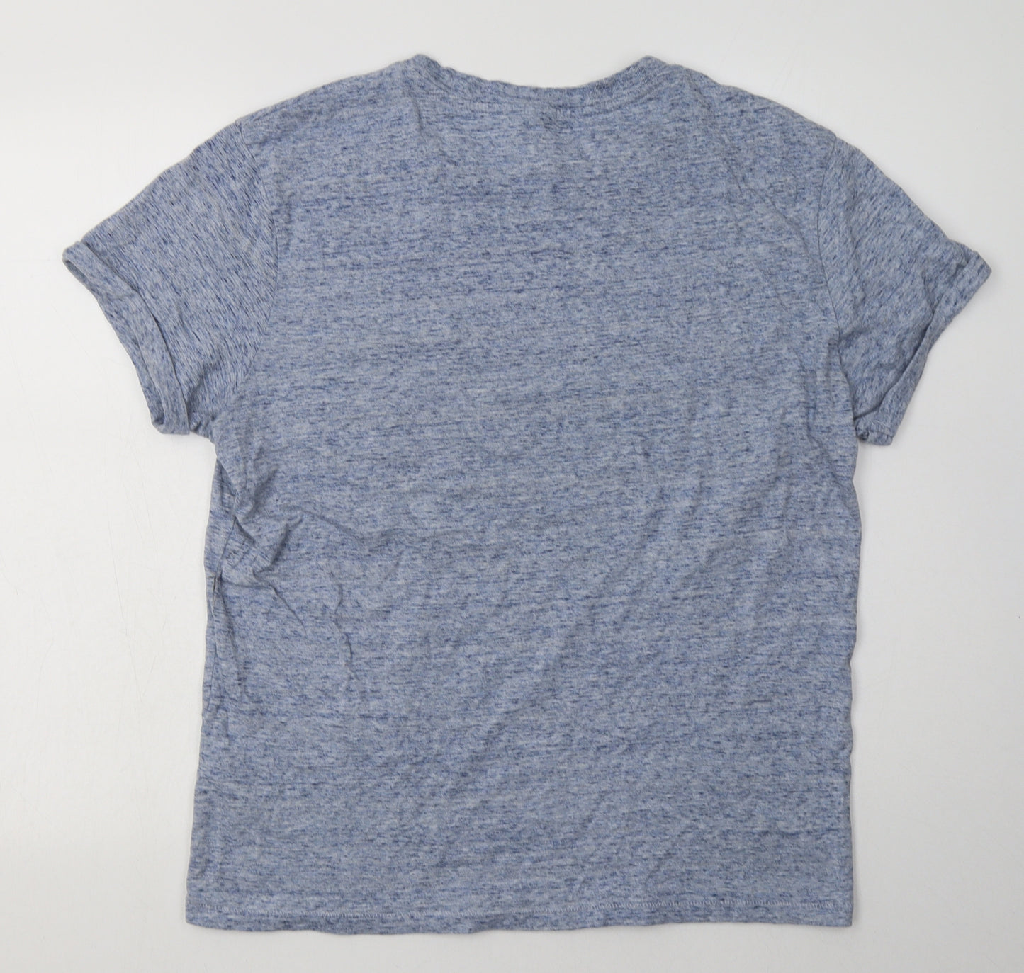 H&M Mens Blue  Cotton  T-Shirt Size M Crew Neck