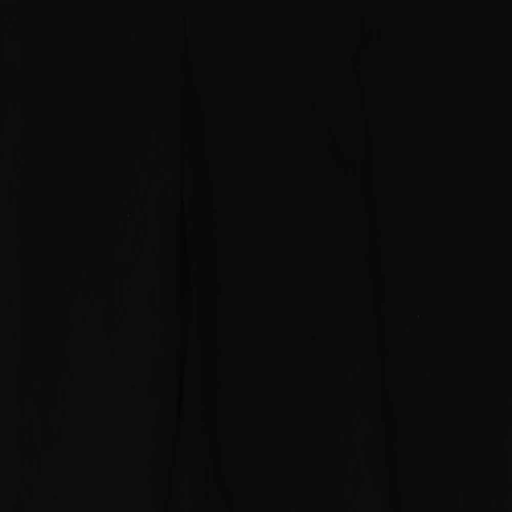 Marks and Spencer Mens Black  Polyester Trousers  Size 40 L34 in Regular Hook & Eye