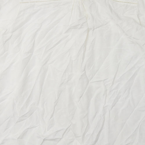 River Island Womens White  Viscose Basic Button-Up Size 12 V-Neck