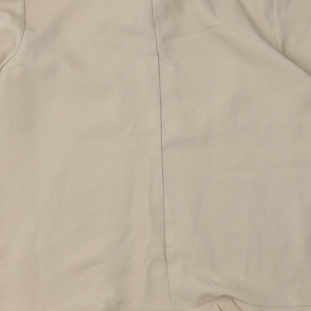 PRETTYLITTLETHING Womens Beige  Polyester Shirt Dress  Size 14  Collared Button