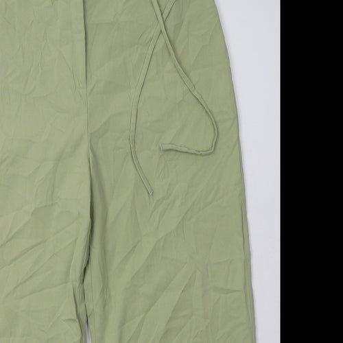Essentials Womens Green  Polyester Cropped Trousers Size 14 L25 in Regular Button