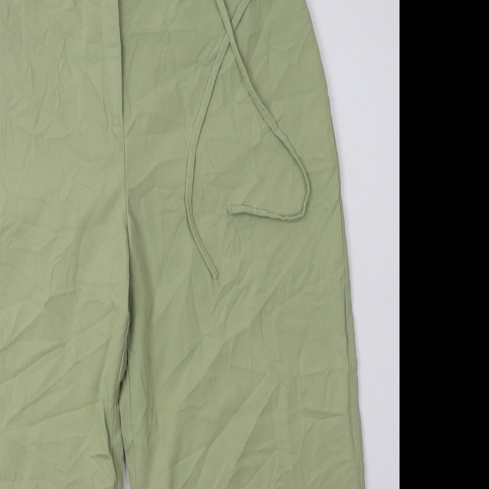 Essentials Womens Green  Polyester Cropped Trousers Size 14 L25 in Regular Button