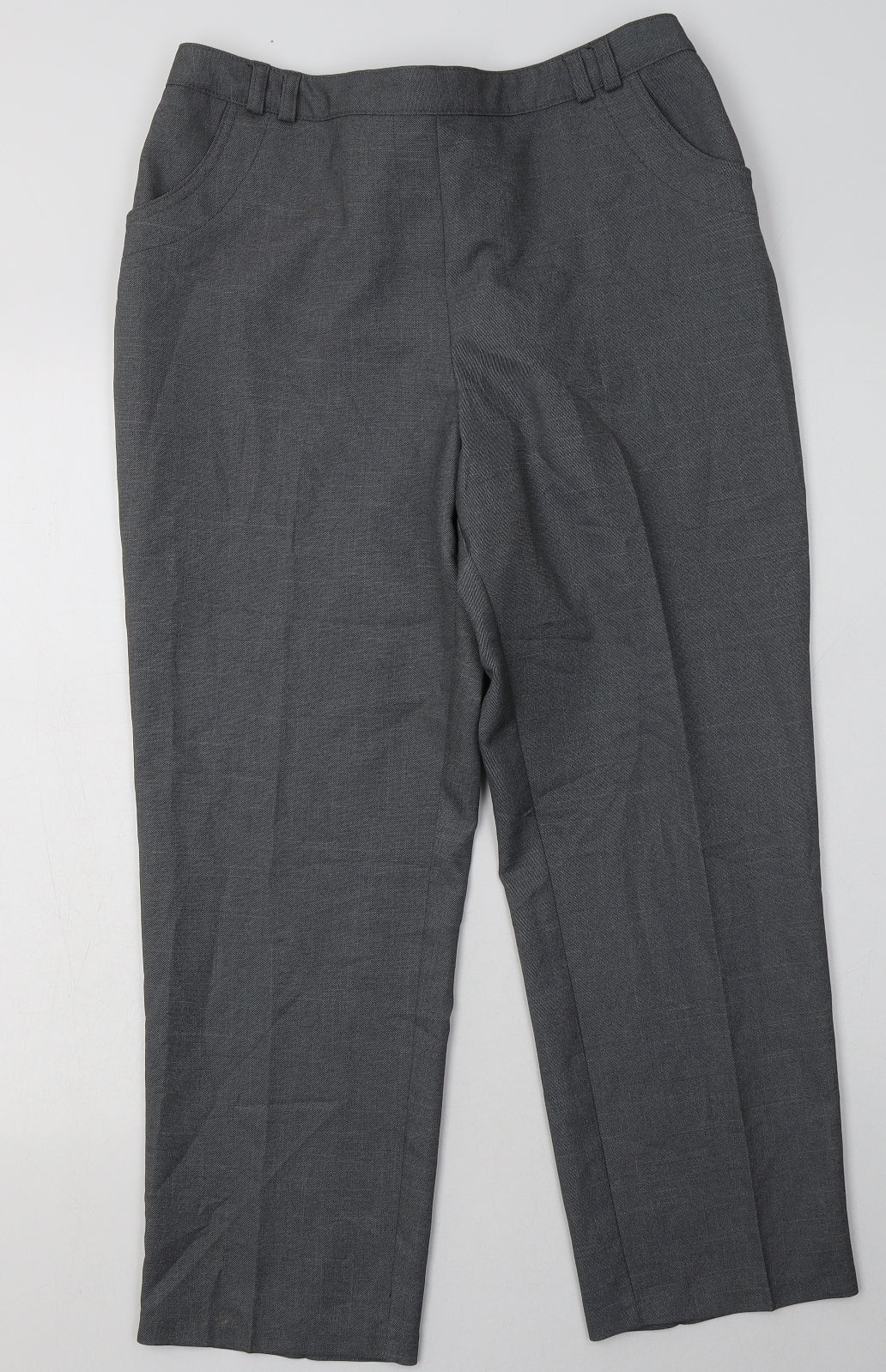 Marks and Spencer Womens Grey  Polyester Trousers  Size 14 L28 in Regular