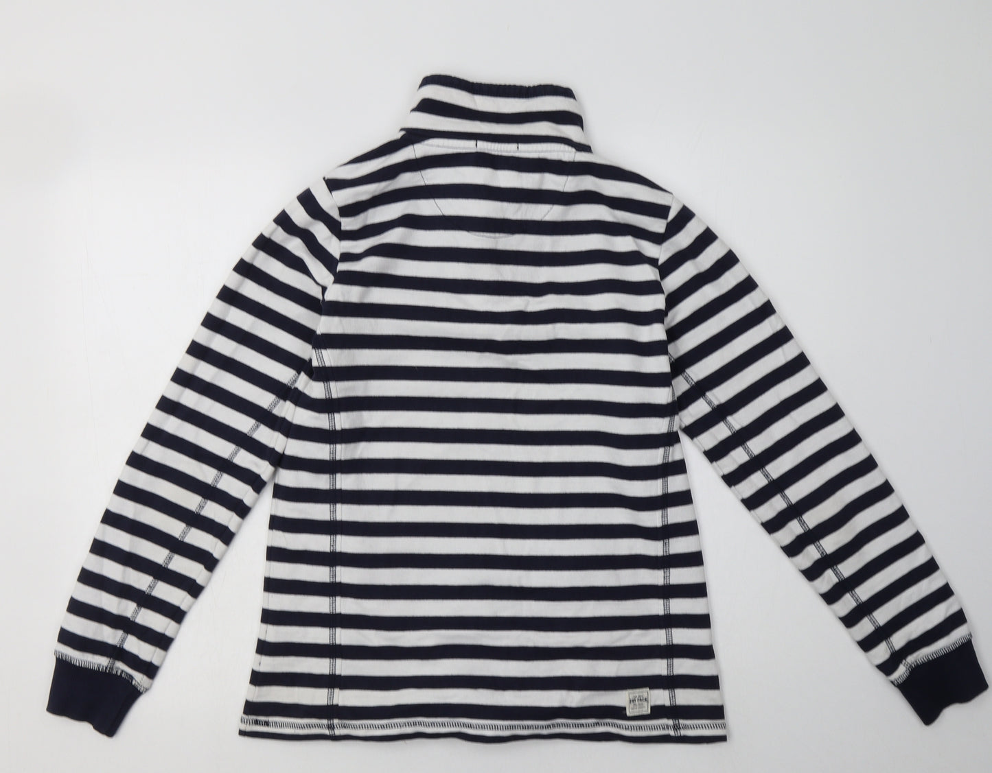 fatface Womens Blue Striped Cotton Pullover Sweatshirt Size 12  Zip
