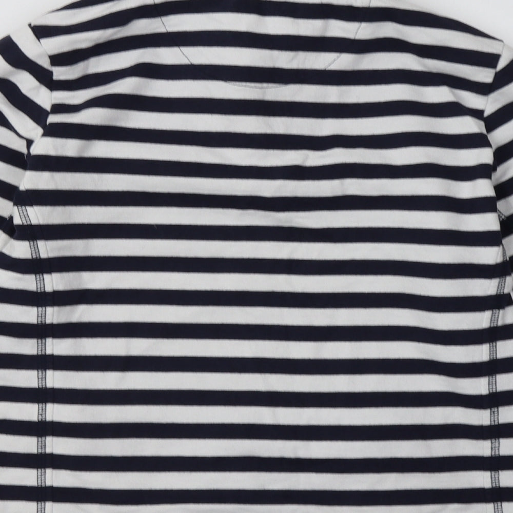 fatface Womens Blue Striped Cotton Pullover Sweatshirt Size 12  Zip