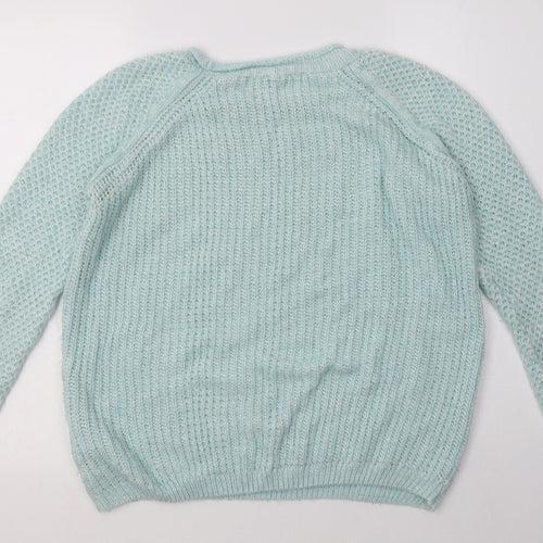 New Look Womens Blue  Acrylic Pullover Sweatshirt Size 12  Pullover