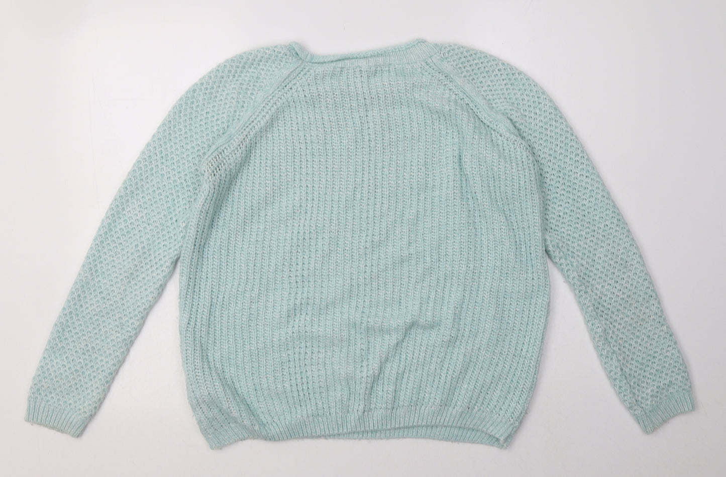 New Look Womens Blue  Acrylic Pullover Sweatshirt Size 12  Pullover