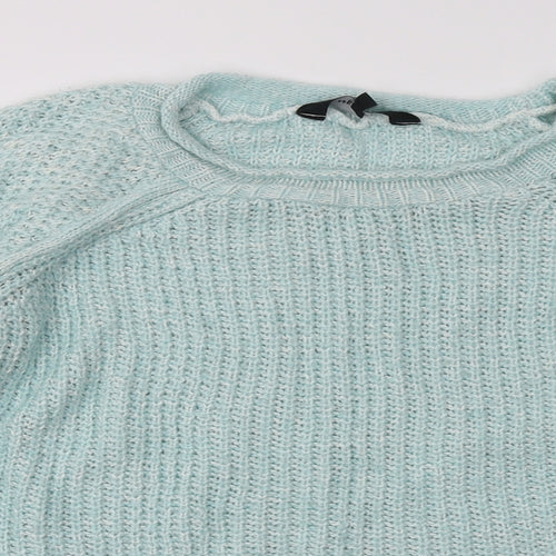 New Look Womens Blue  Acrylic Pullover Sweatshirt Size 12  Pullover