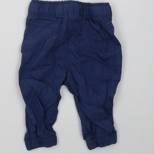 NEXT Boys Blue  Cotton Capri Trousers Size 3-6 Months  Tie