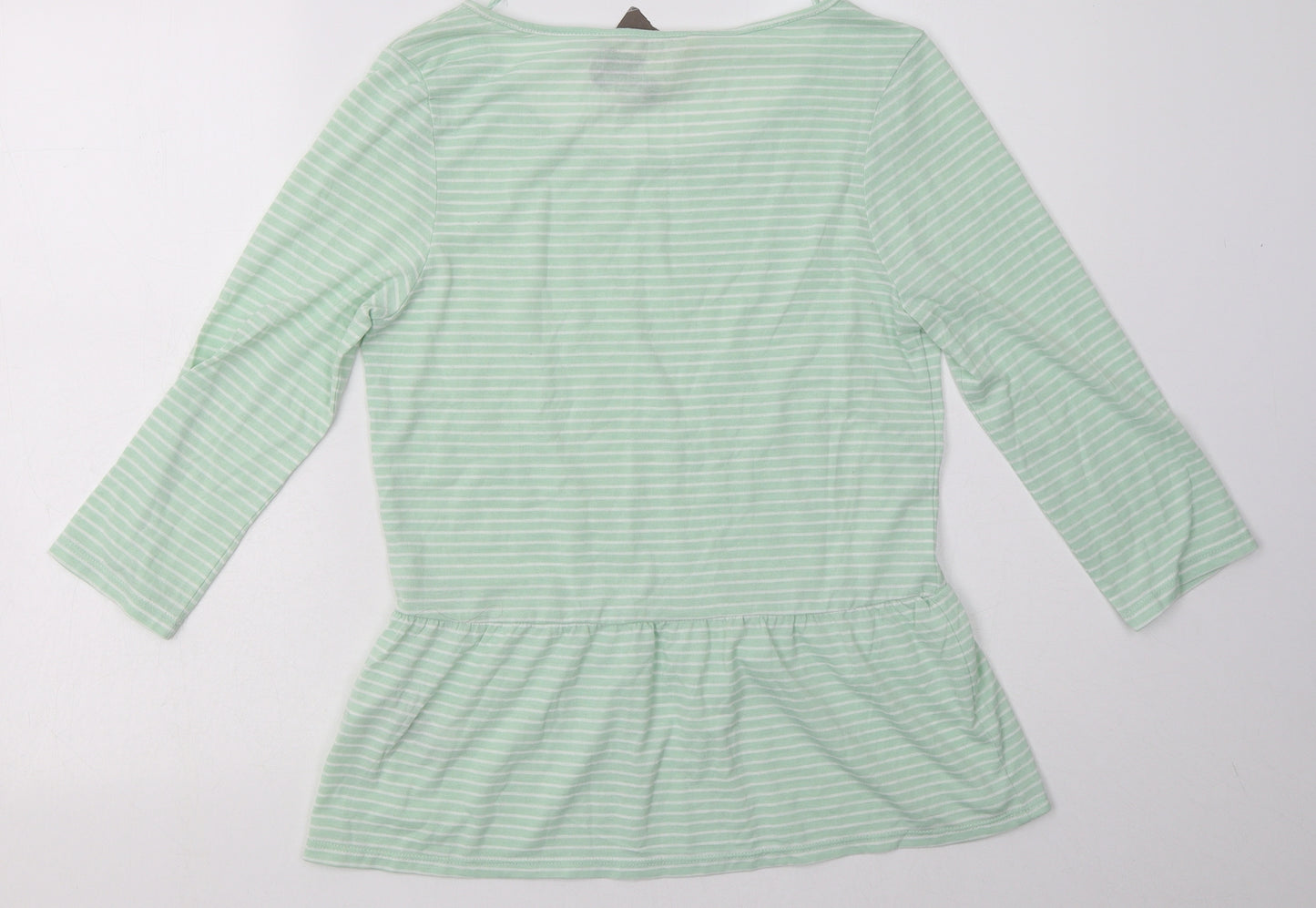 TOM TAILOR Womens Green Striped Polyester Pullover Sweatshirt Size S  Pullover